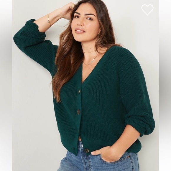 Old Navy Sweaters - Old Navy Shaker Stitch Cardigan Emerald Size XL